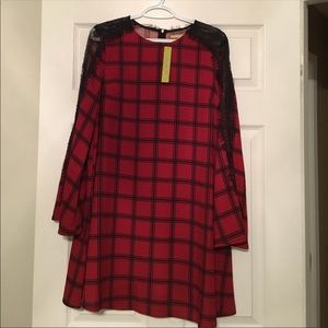 Red and black plaid dress